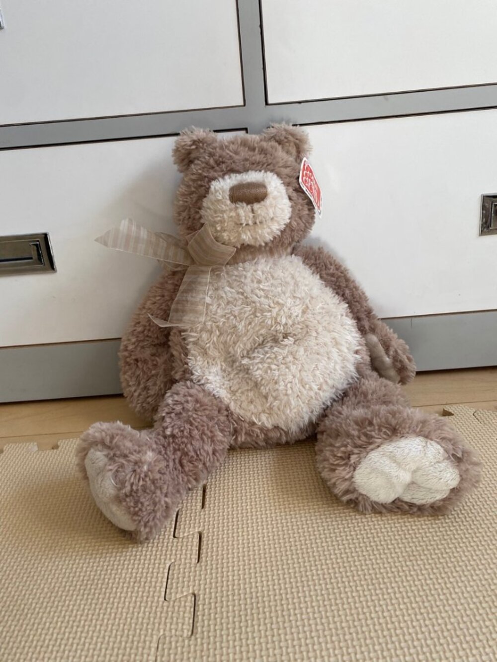 Vintage GUND Wooly Bear Plush 15293 Taupe Cream Large Teddy NWT